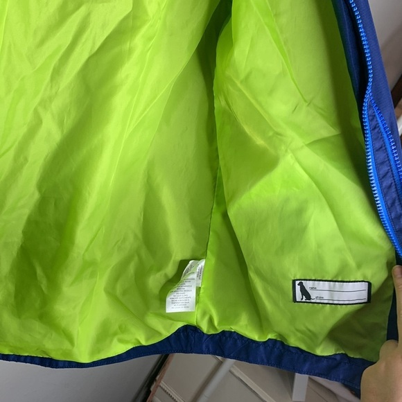 Eddie Bauer Hooded Light Fall Jacket Blue Double Zipper Rain Coat Kids L 14/16 - Picture 15 of 16